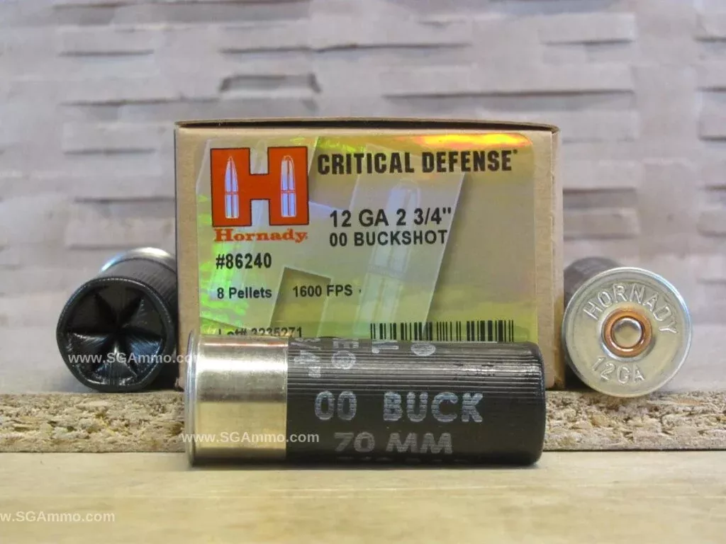 100 Round Case – 12 Gauge Hornady Critical Defense 00 Buckshot Ammo – 86240