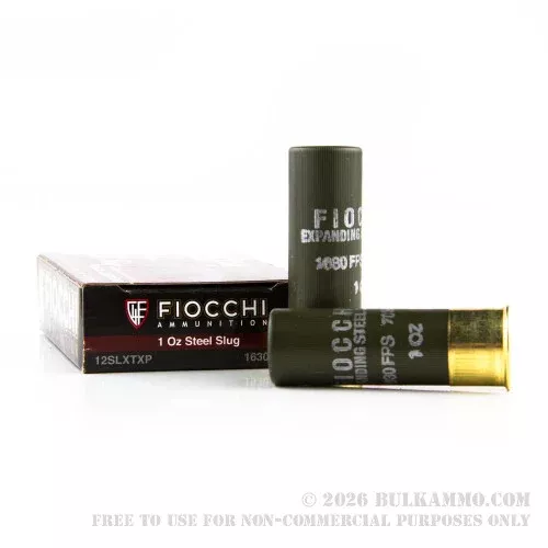 100 Rounds of 12ga Ammo by Fiocchi – 1 ounce Steel Slug