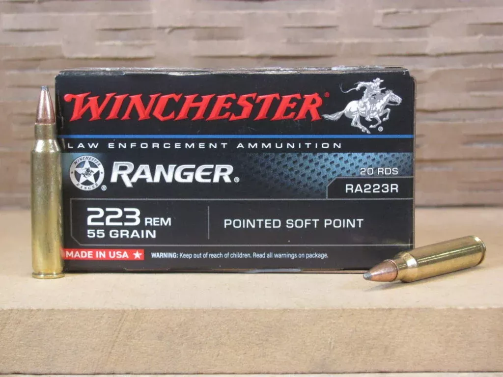 1000 Round Case – 223 Rem 55 Grain Pointed Soft Point Winchester Ranger Ammo – RA223RYK