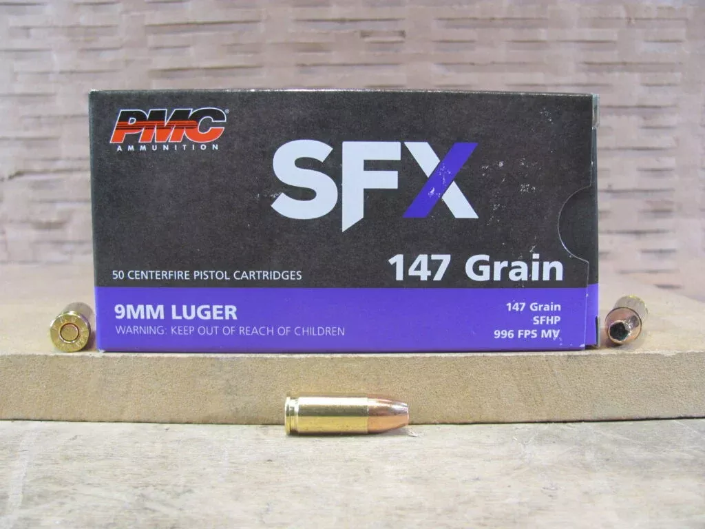 1000 Round Case – 9mm Luger 147 Grain PMC SFX Hollow Point SFHP Ammo – 9SFX147GR