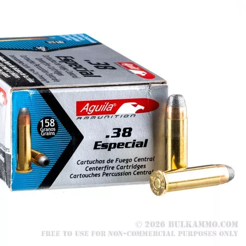 1000 Rounds of .38 Spl Ammo by Aguila – 158gr SJHP