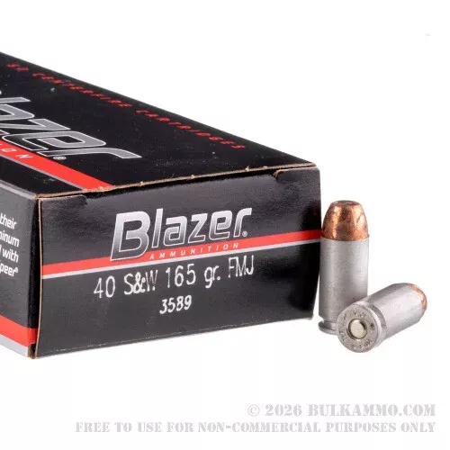 1000 Rounds of .40 S&W Ammo by CCI – 165gr TMJ