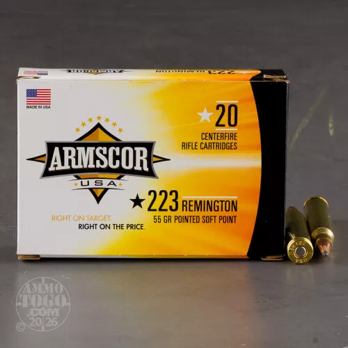 1000rds – 223 Rem Armscor USA 55gr. PSP Ammo