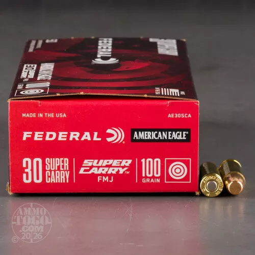 1000rds – 30 Super Carry Federal American Eagle 100gr. FMJ Ammo