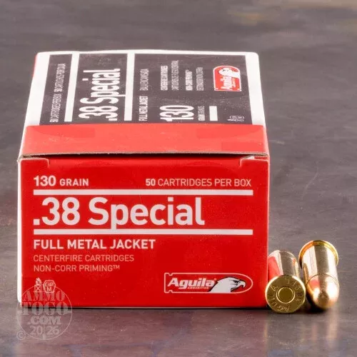 1000rds – 38 Special Aguila 130gr. FMJ Ammo
