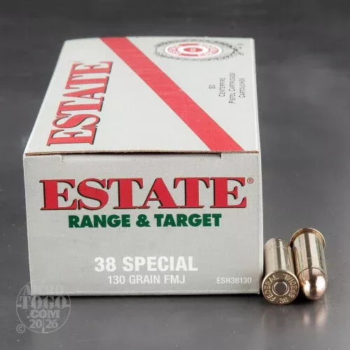 1000rds – 38 Special Estate 130gr. FMJ Ammo