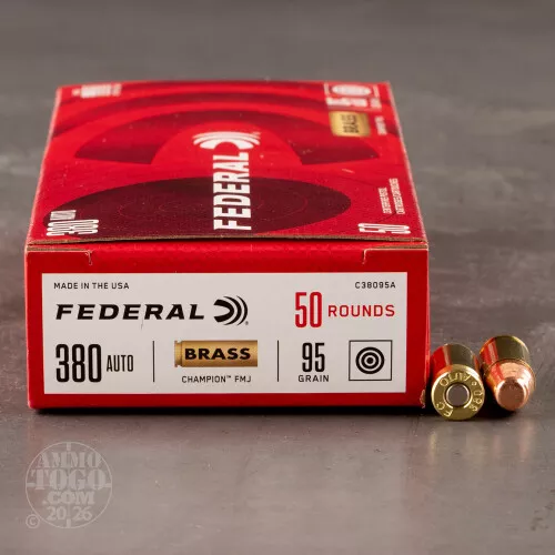 1000rds – 380 ACP Federal Champion 95gr. FMJ Ammo