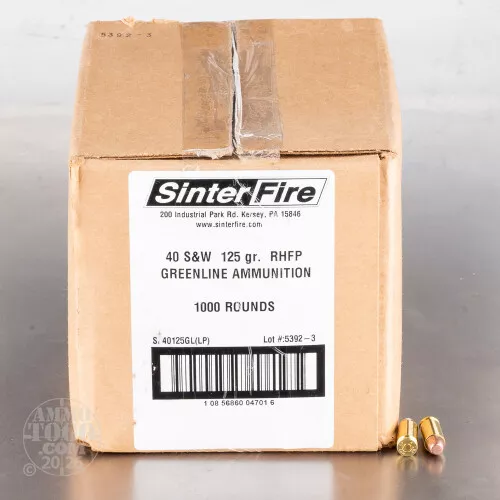1000rds – 40 S&W SinterFire GreenLine 125gr. Frangible Ammo Loose Packed