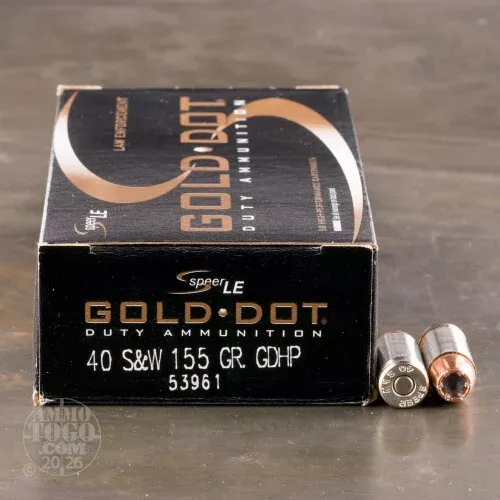 1000rds – 40 S&W Speer Gold Dot LE 155gr. GDHP Ammo
