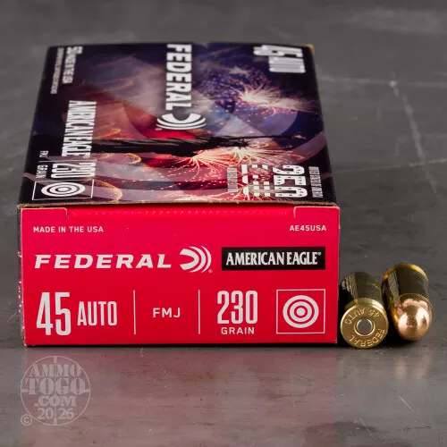 1000rds – 45 ACP Federal 250th Anniversary USA 230gr. FMJ Ammo