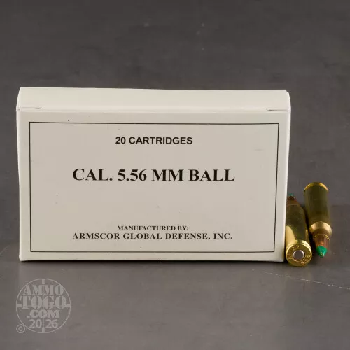 1000rds – 5.56x45 Armscor 62gr. FMJ M855 Ammo