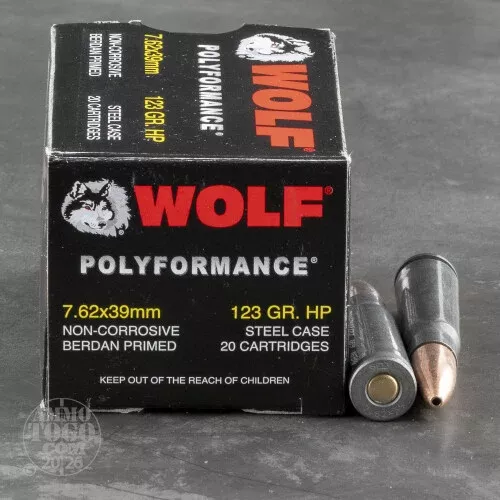1000rds – 7.62×39 WPA Polyformance 123gr. JHP Ammo