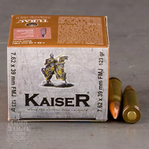 1000rds – 7.62x39 Kaiser 123gr. FMJ Ammo