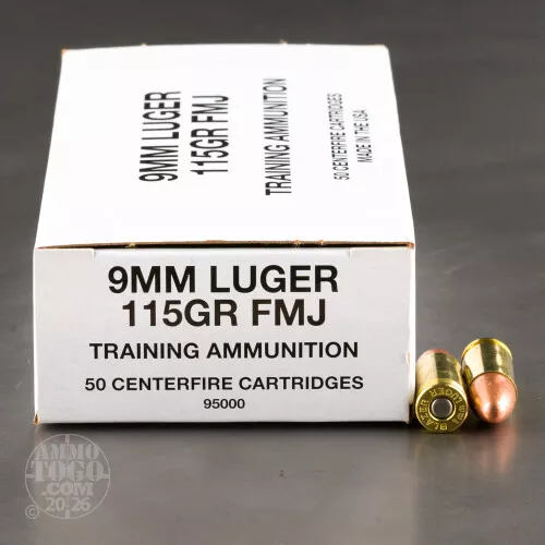 1000rds – 9mm Blazer Brass Training 115gr. FMJ Ammo