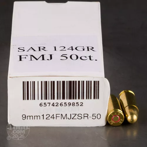 1000rds – 9mm ZSR 124gr. FMJ Ammo