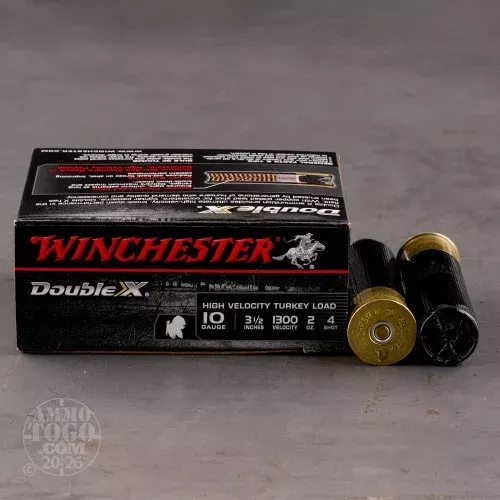 100rds – 10 Gauge Winchester Double X 3-1/2″ 2oz. #4 Shot Ammo
