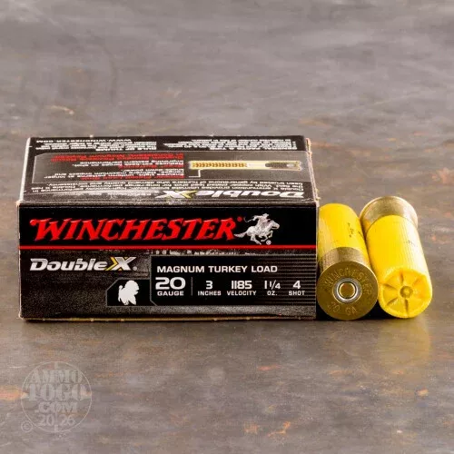 100rds – 20 Gauge Winchester Supreme Double X Magnum 3″ 1 1/4oz. #4 Turkey Load