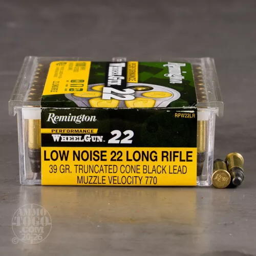 100rds – 22 LR Remington Performance WheelGun 22 39gr. Truncated Cone Solid Ammo