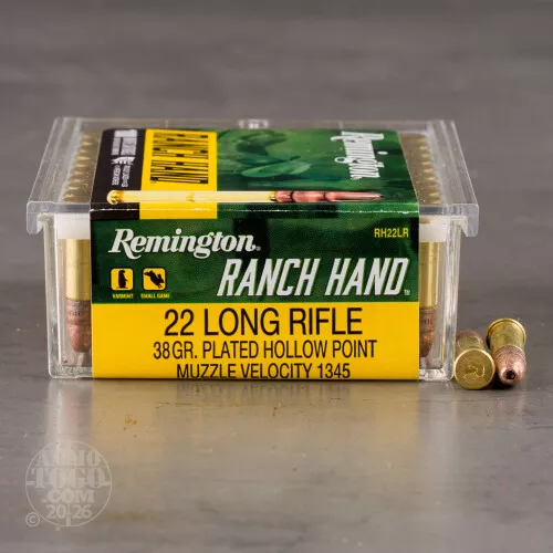 100rds – 22 LR Remington Ranch Hand 38gr. CPHP Ammo