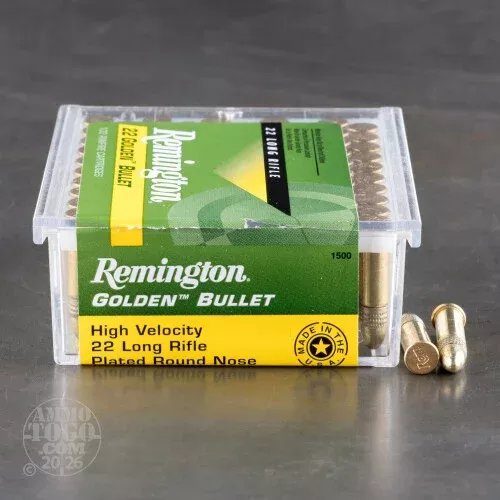 100rds – 22LR Remington Golden Bullet 40gr. Solid Point Ammo