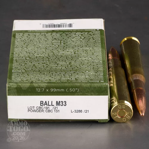 100rds – 50 BMG Magtech 624gr. FMJ Ammo
