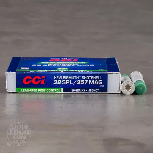 10rds – 38 Special CCI Pest Control Shotshell 80gr. #8 Bismuth Shot Ammo