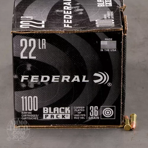 1100rds – 22 LR Federal Black Pack 36gr. CPHP Ammo