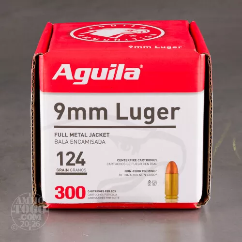 1200rds – 9mm Aguila 124gr. FMJ Ammo