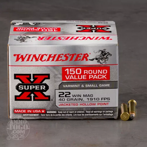 1500rds – 22 WMR Winchester Super-X 40gr. JHP Ammo