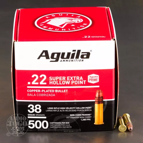 2000rds – 22 LR Aguila 38gr. CPHP Ammo