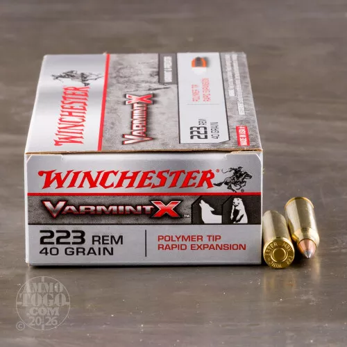 200rds – 223 Rem Winchester Varmint X 40gr. Polymer Tip Ammo