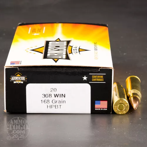200rds – 308 Win Armscor 168gr. HPBT Ammo