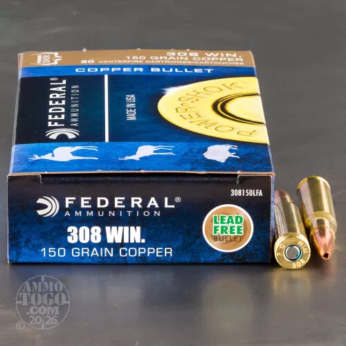 200rds – 308 Win Federal Power-Shok Copper 150gr. SCHP Ammo