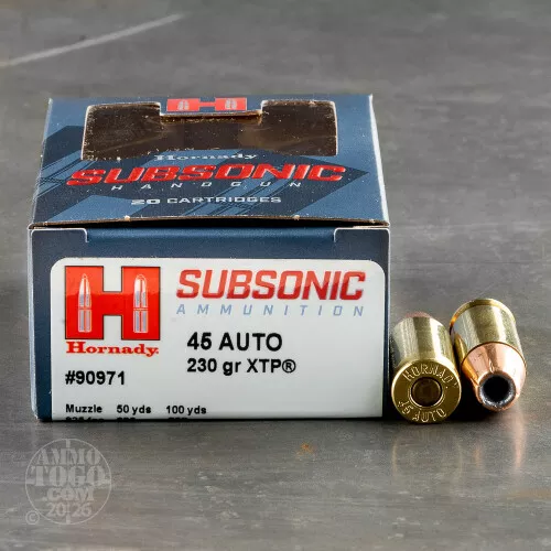 200rds – 45 ACP Hornady Subsonic 230gr. JHP Ammo