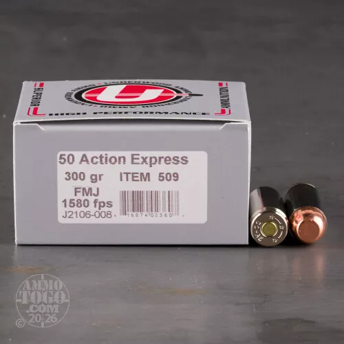 200rds – 50 AE Underwood 300gr. FMJ Ammo