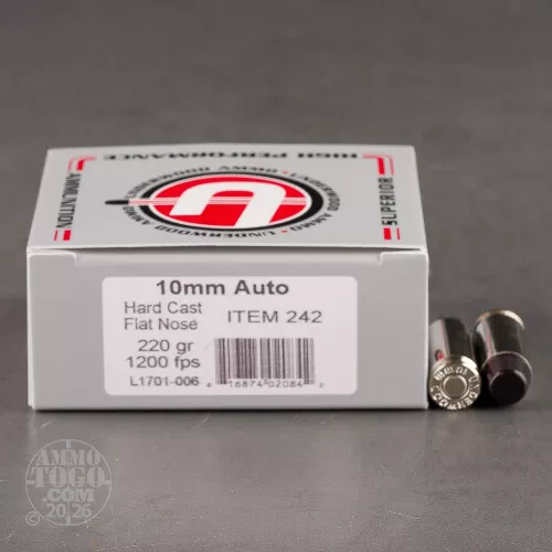 20rds – 10mm Underwood 220gr. Hard Cast Ammo