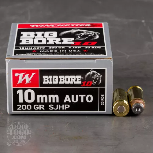 20rds – 10mm Winchester Big Bore 200gr. SJHP Ammo