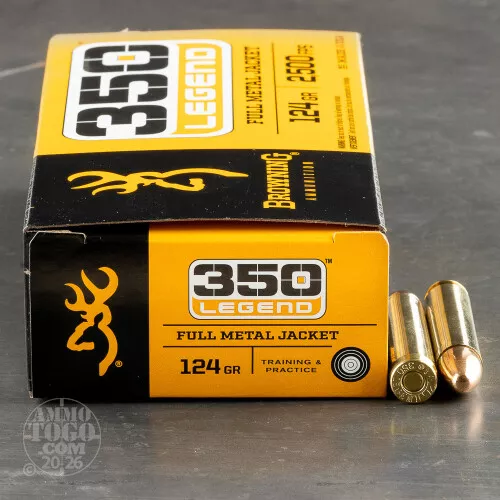 20rds – 350 Legend Browning 124gr. FMJ Ammo