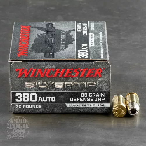 20rds – 380 ACP Winchester Silvertip 85gr. JHP Ammo