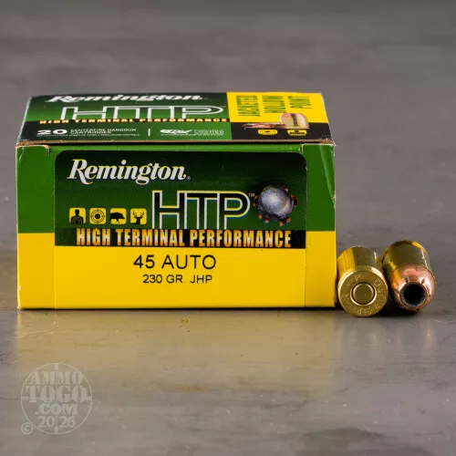 20rds – 45 ACP Remington HTP 230gr. JHP Ammo