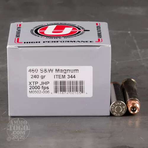 20rds – 460 S&W Magnum Underwood 240gr. XTP Ammo