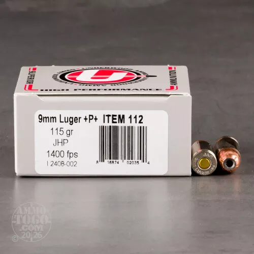 20rds – 9mm +P+ Underwood 115gr. JHP Ammo