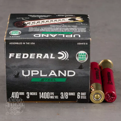 25rds – 410 Bore Federal Upland Steel 3" 3/8oz. #6 Steel Shot Ammo