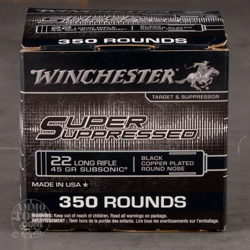 350rds – 22 LR Winchester Super Suppressed 45gr. CPRN Ammo