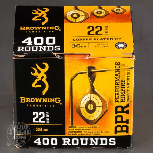 400rds – 22 LR Browning 36gr. CPHP Ammo