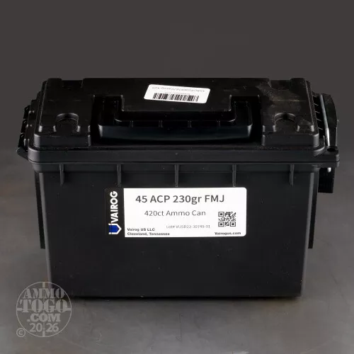 420rds – 45 ACP Vairog 230gr. FMJ Ammo in Field Box