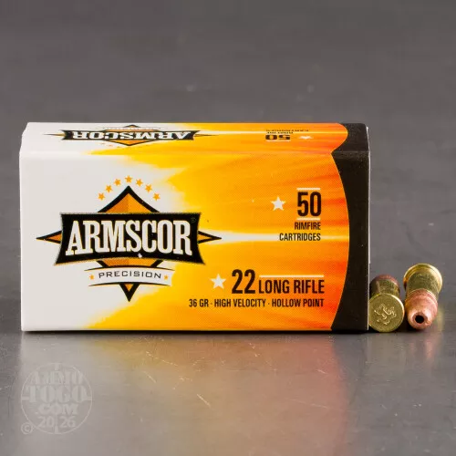 5000rds – 22 LR Armscor Precision 36gr. CPHP Ammo