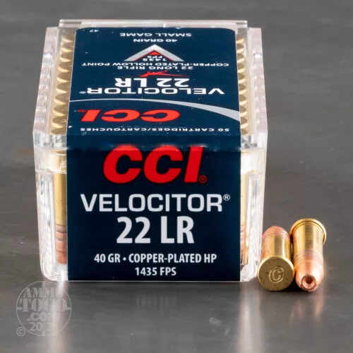 500rds – 22 LR CCI Velocitor 40gr. CPHP Ammo
