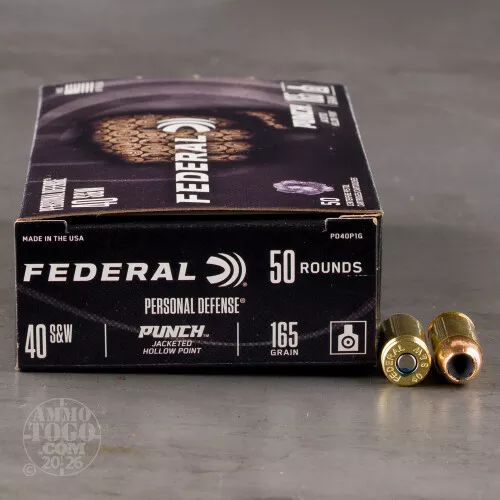 500rds – 40 S&W Federal Punch 165gr. JHP Ammo