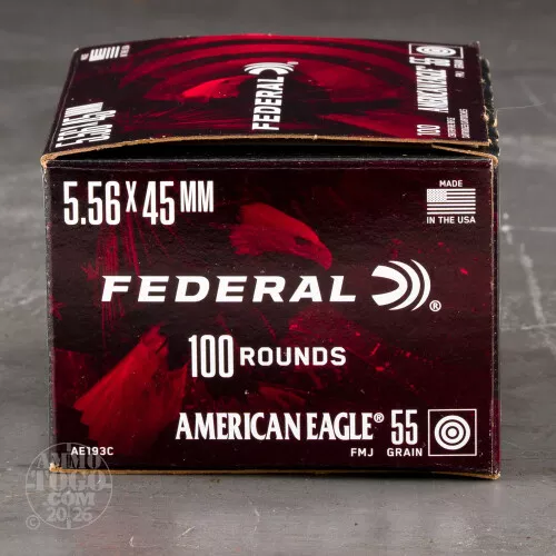 500rds – 5.56x45 Federal American Eagle 55gr. FMJBT Ammo